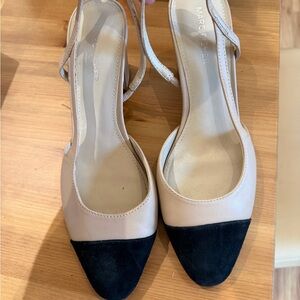 Marc Fisher Two-Tone Beige and Black Heels 8